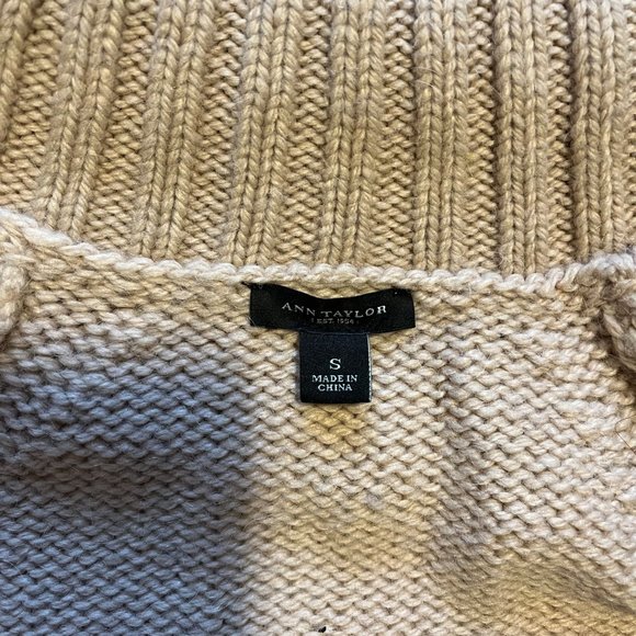 Ann Taylor Soft Neutral Pink Alpaca/Merino Wool Sweater Cardigan w/ Snap Close - Picture 11 of 12